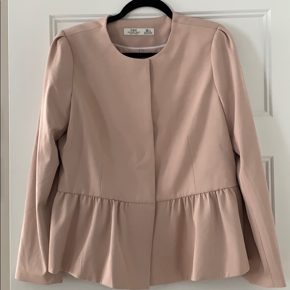 Blush peplum lightweight blazer